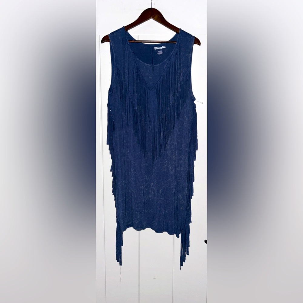 Wrangler Fringe Mini‎ Dress Women L NEW Cowgirl Country Festival Line Dance